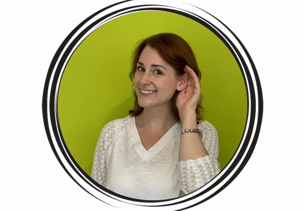 Hörgeräte-Akustikerin Kristin Motzkus Hemmingen- Icon Bild Kreis lachend